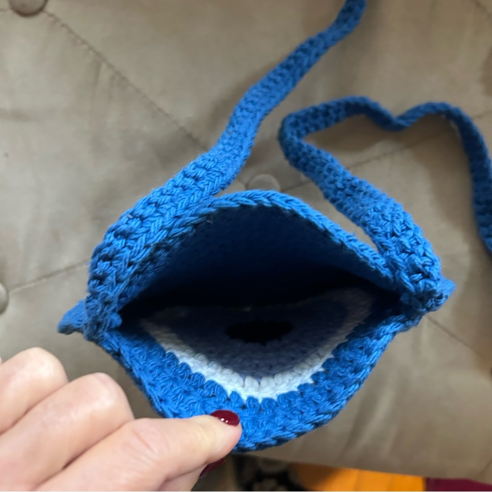 Evil Eye Crochet Crossbody Purse Bag Unique - Picture 3 of 4